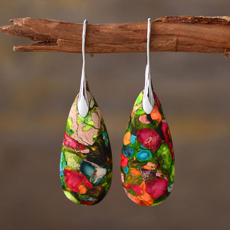 Karma Stone Emperor Stone Crystal Happiness Earrings