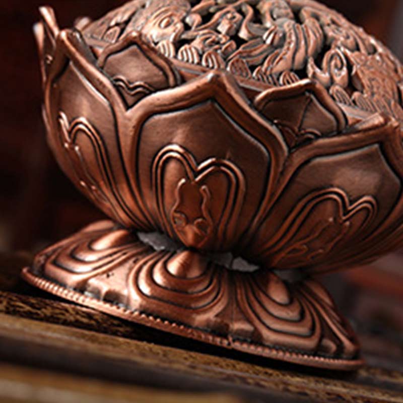 Karma Stone Tibetan Lotus Shaped Purify Incense Burner