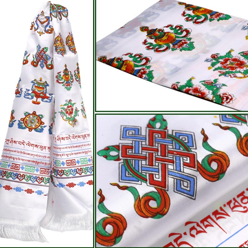 Karma Stone Tibetan Lucky Blessing 5 Colors Khata Decoration