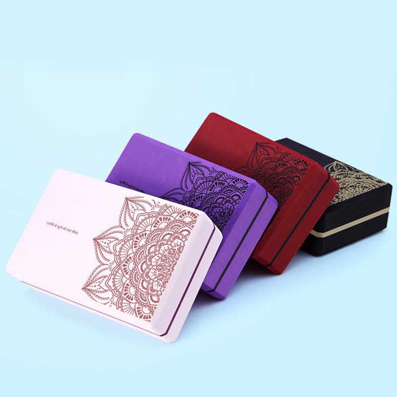 Karma Stone Tibetan Mandala Mindful Soft Non-Slip Foam Yoga Block