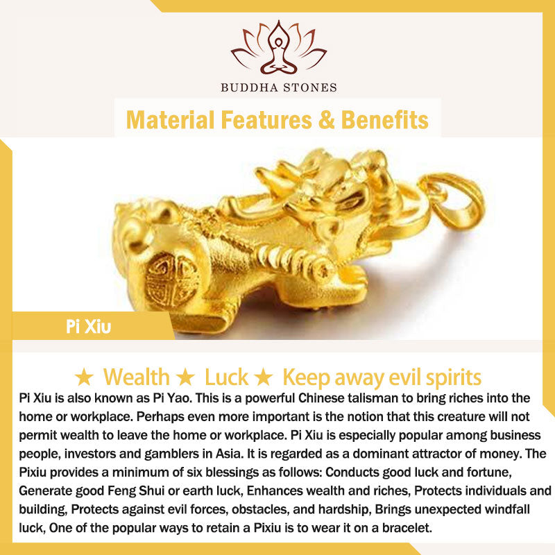 Karma Stone FengShui Citrine PiXiu Wealth Necklace Pendant