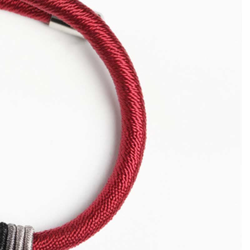 Karma Stone 925 Sterling Silver Om Mani Padme Hum Peace Red String Bracelet