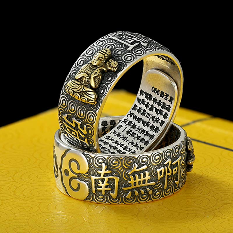 Karma Stone Chinese Zodiac Natal Buddha Wealth Luck Adjustable Ring