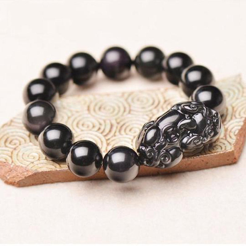 Karma Stone FengShui PiXiu Obsidian Wealth Bracelet