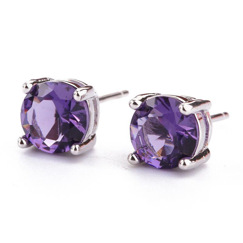 Karma Stone Natural Various Gemstone Amethyst Love Earrings