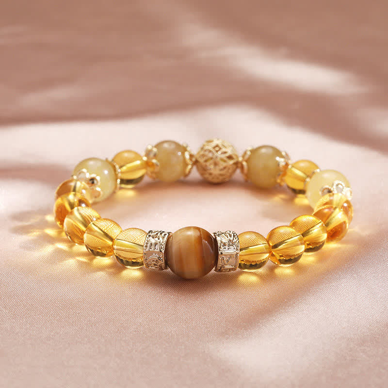 Karma Stone Citrine Generosity Prosperity Beaded Bracelet