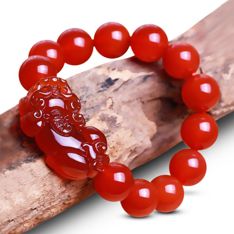 Karma Stone Red Agate Lucky Pixiu Wealth Luck Bracelet