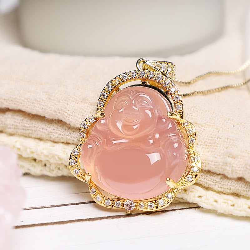 Karma Stone Good Luck Laughing Buddha Necklace