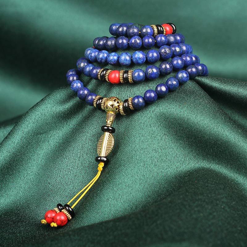 Karma Stone Tibetan Mala Lapis Lazuli Positive Bracelet Necklace
