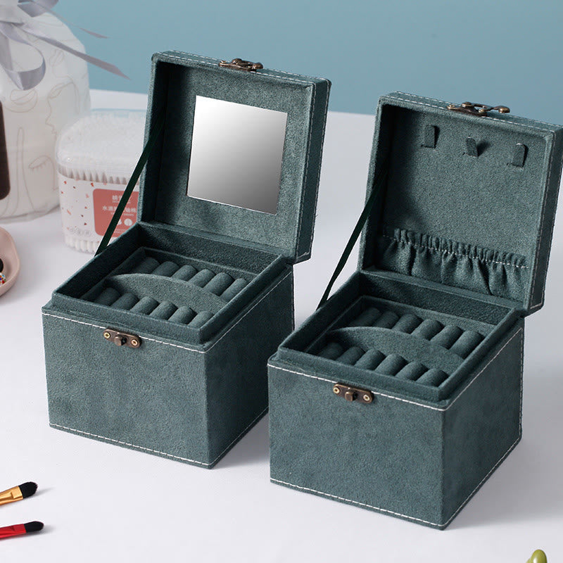 Karma Stone Jewelry Box Organizer Three-Layer Jewelry Storage Box Flannel Gift Box