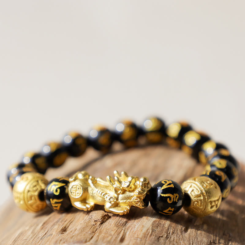 Karma Stone FengShui PiXiu Obsidian Wealth Bracelet