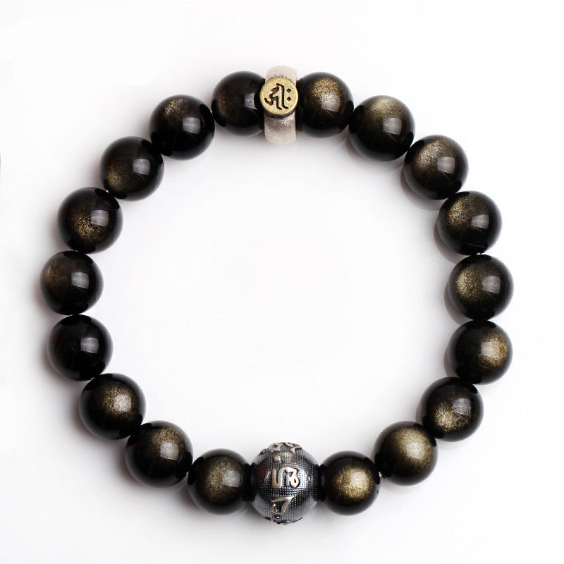 Karma Stone Chinese Zodiac Natal Buddha Obsidian Purification Bracelet