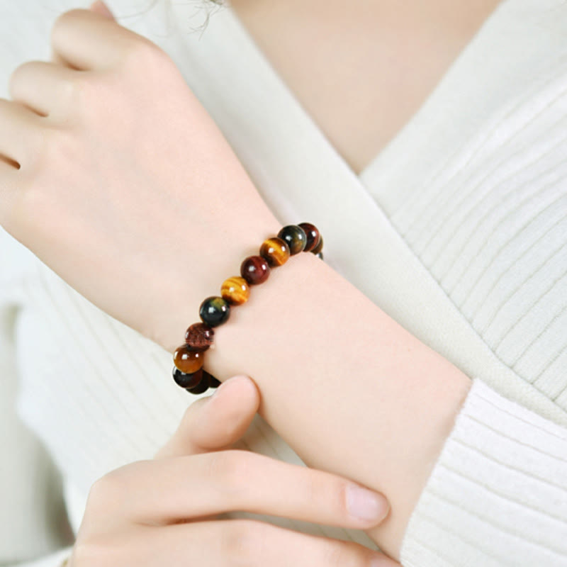 Karma Stone Natural Tiger Eye Positive Protection Bracelet