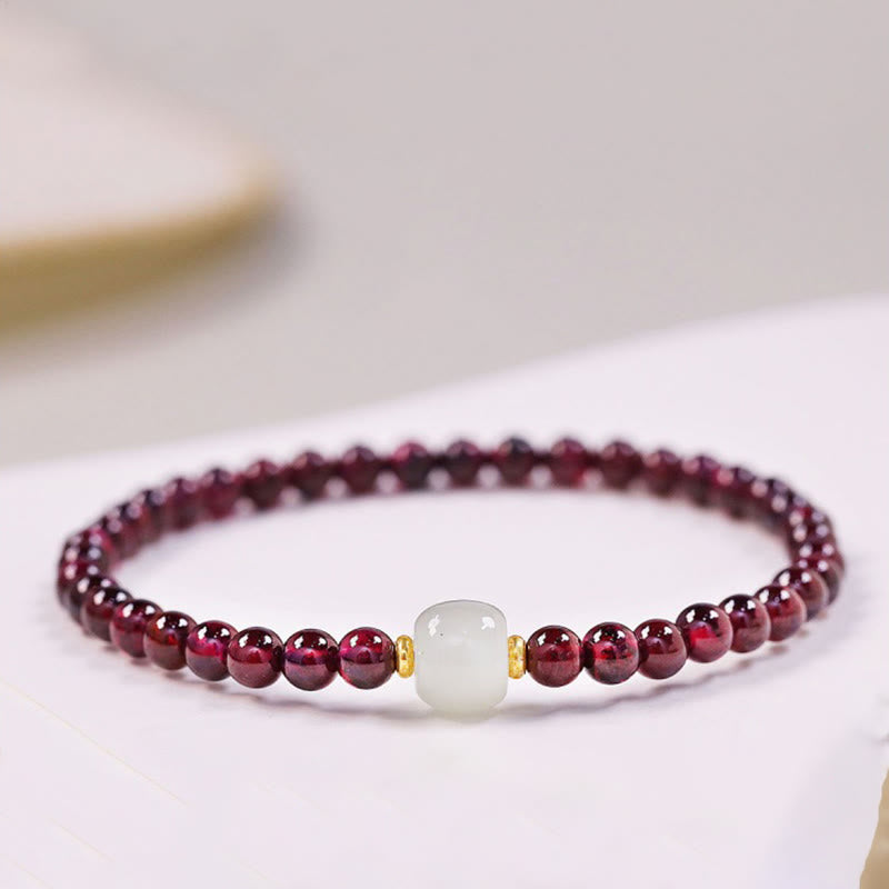 Karma Stone Natural Garnet Jade Bead Purification Bracelet