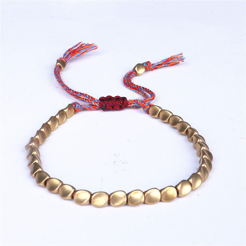 Karma Stone Tibetan Copper Beads Healing Luck Spiritual Bracelets Anklet