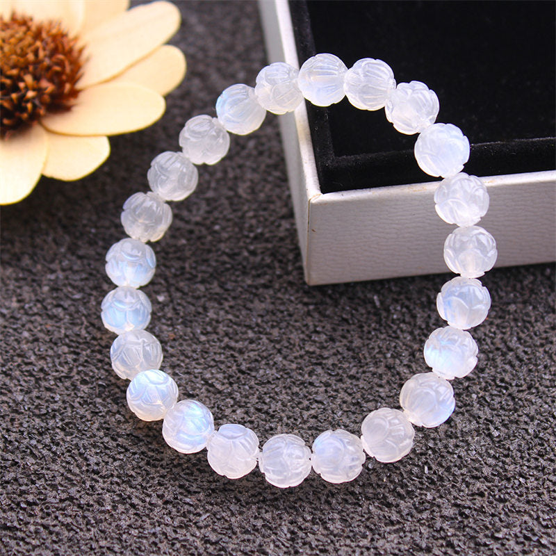 Karma Stone Natural Moonstone Lotus Love Bracelet