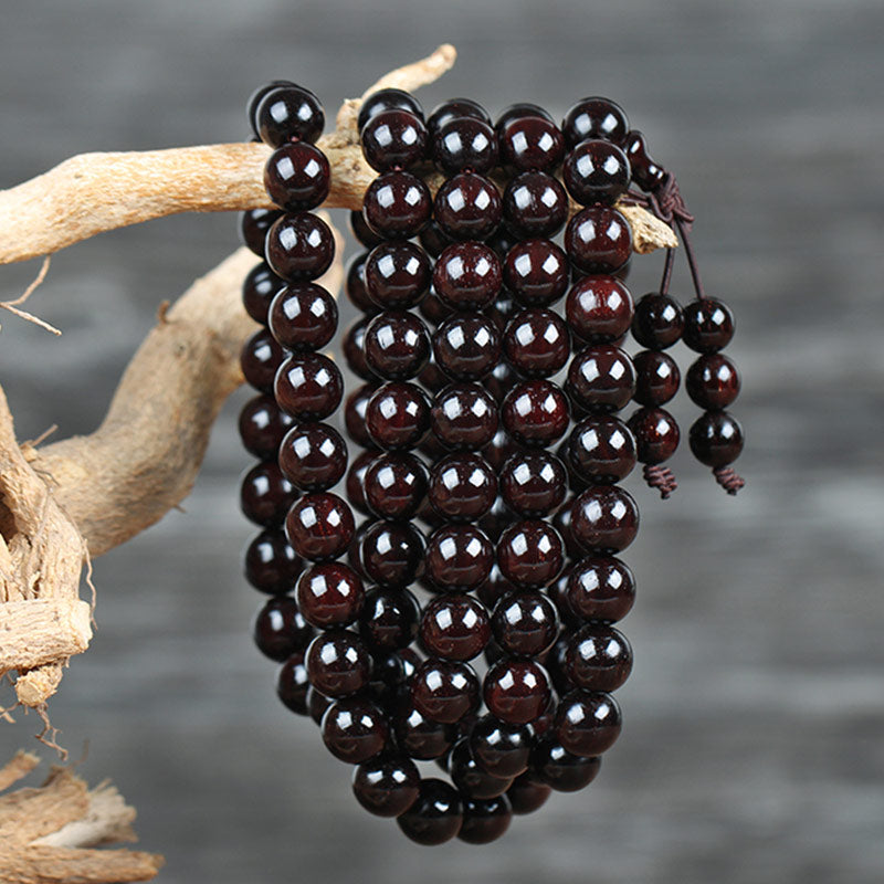 Karma Stone Gold Star Small Leaf Red Sandalwood Chinese Knotting Protection Bracelet