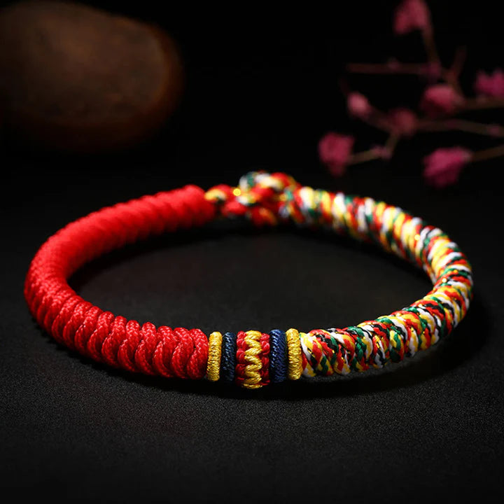 Karma Stone Tibetan Handmade Multicolored Thread King Kong Knot Strength Braid String Bracelet