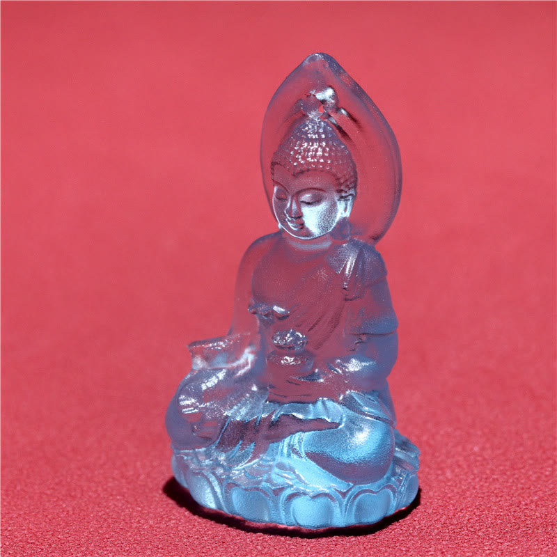 Karma Stone Blue Tathagata Buddha Medicine Buddha Liuli Crystal Serenity Amulet Necklace Pendant