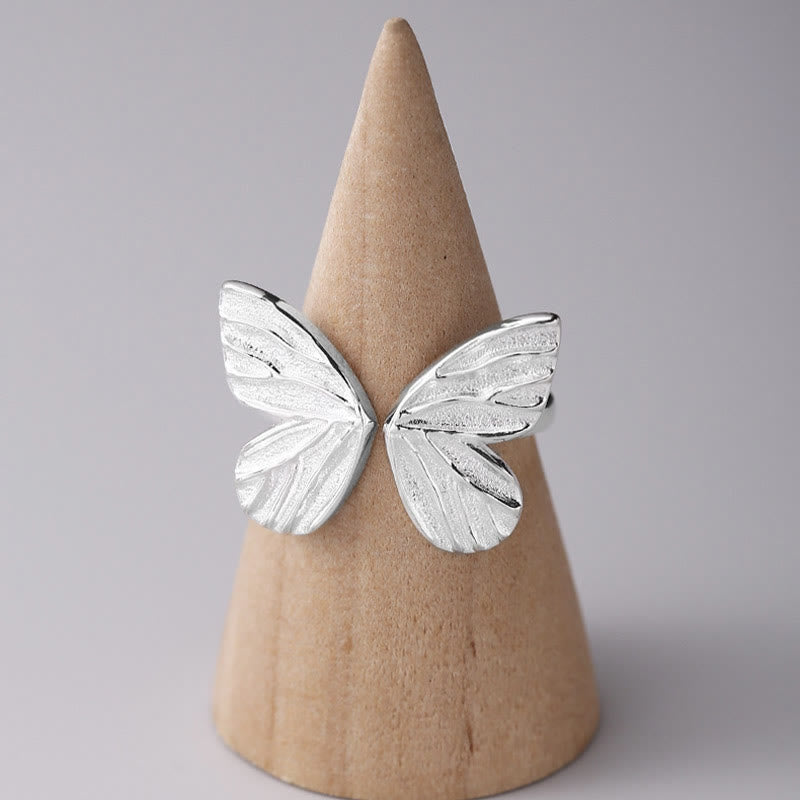 Karma Stone 925 Sterling Silver Butterfly Love Freedom Ring