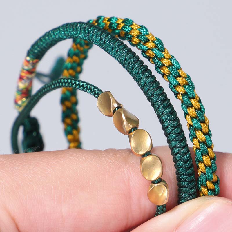Karma Stone 3-Piece Tibetan Copper Bead Healing and Protection Bracelets Set