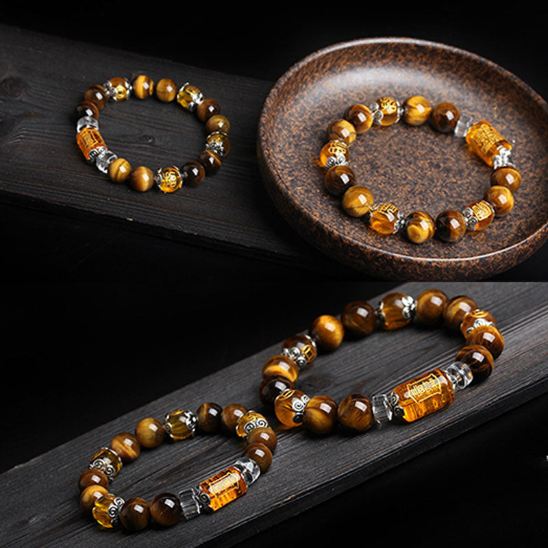 Karma Stone Tiger Eye Bead Fortune Prosperity Bracelet