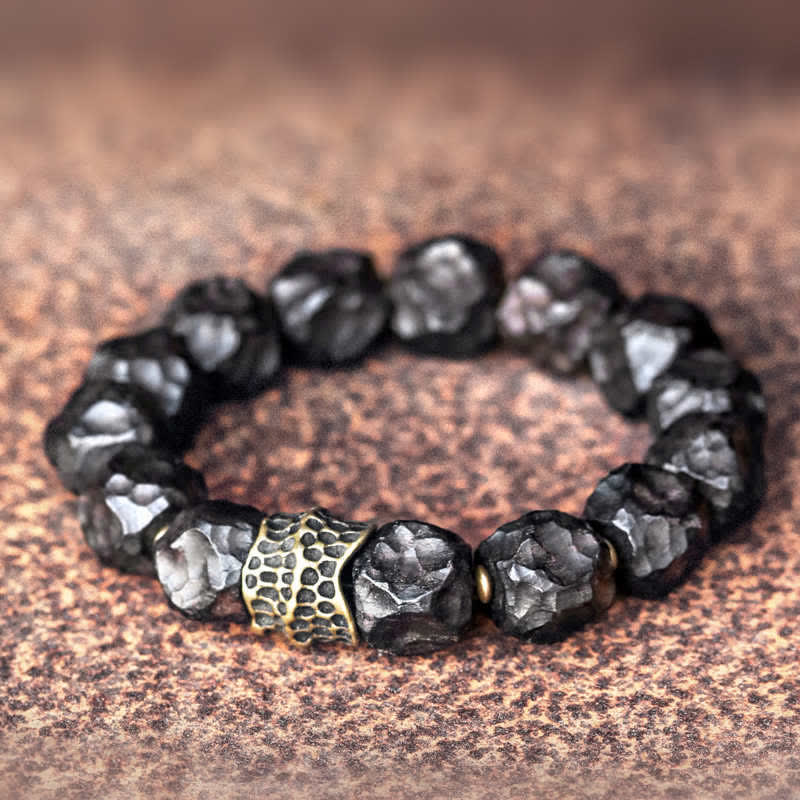Karma Stone Ebony Wood Copper Peace Balance Couple Bracelet