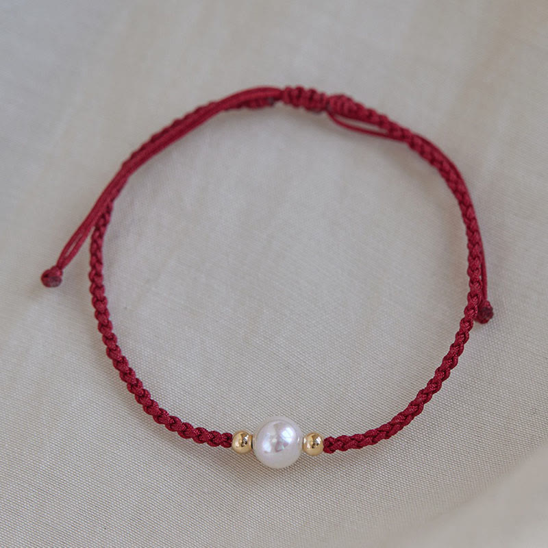 Karma Stone Natural Pearl Bead Luck Braid String Bracelet