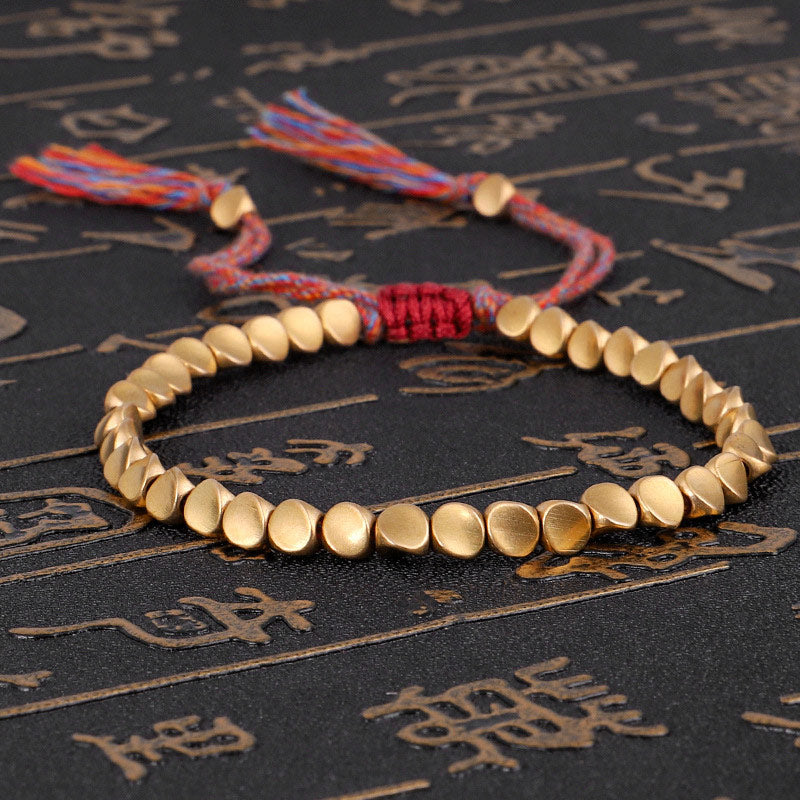 Karma Stone Tibetan Copper Beads Healing Luck Bracelet