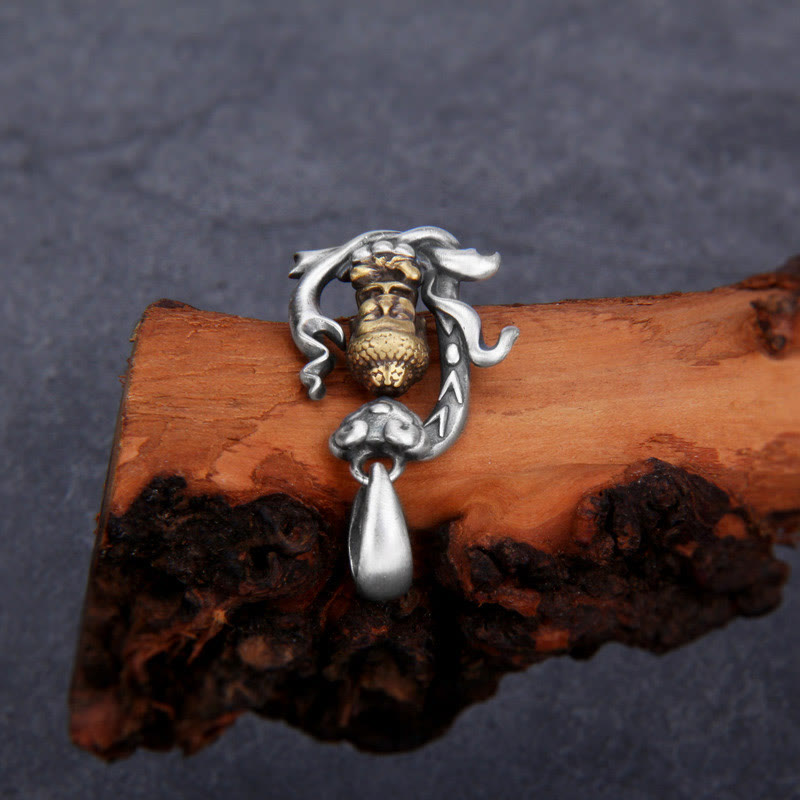 Karma Stone 925 Sterling Silver Zen Buddha Ruyi Handle Compassion Necklace Pendant