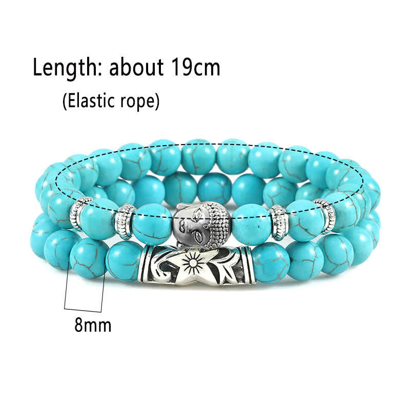 Karma Stone 2 pieces natural crystal agate protection bracelets