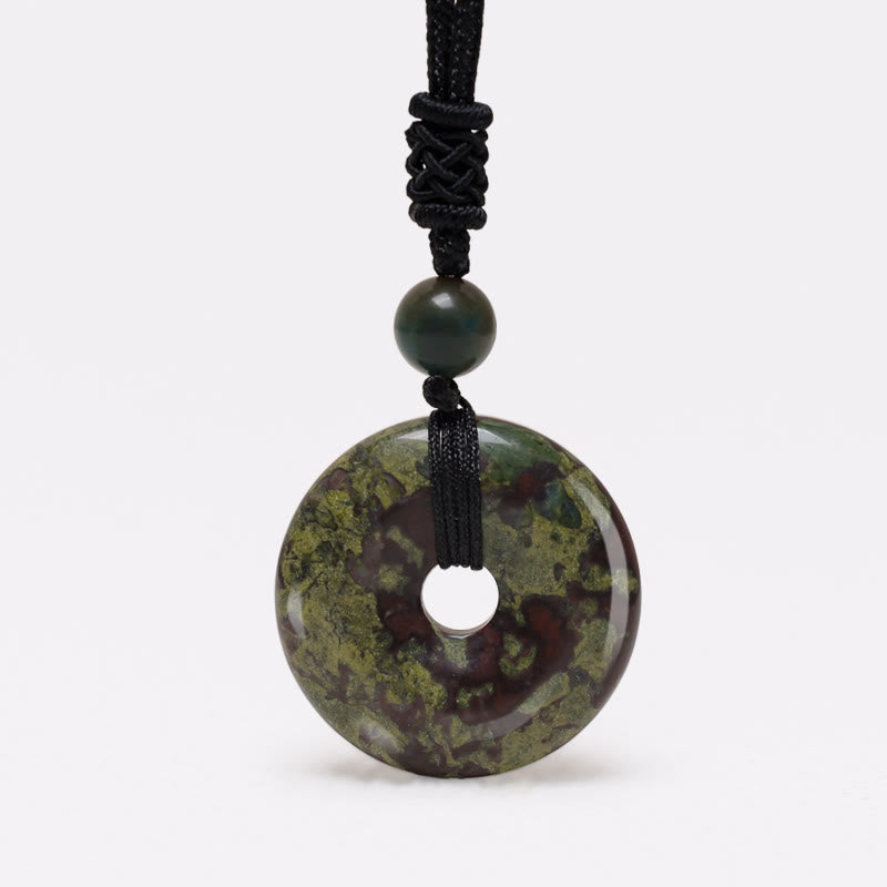 Karma Stone Lucky Coin Pendant Healing Crystal Gemstone Necklace