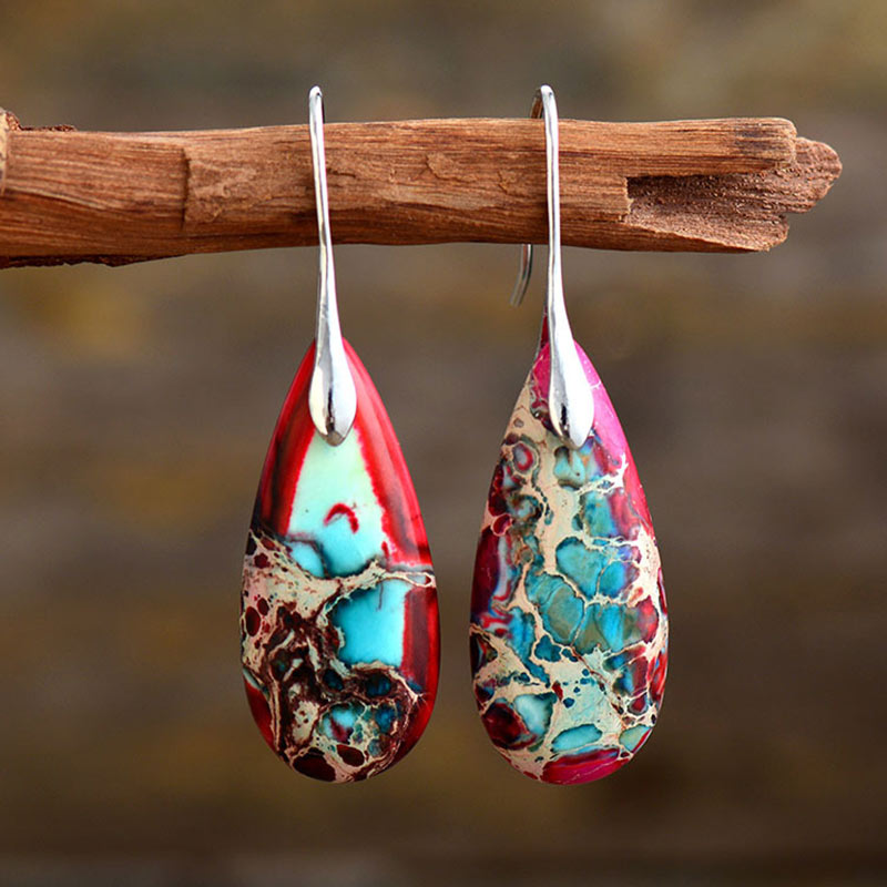 Karma Stone Emperor Stone Crystal Happiness Earrings