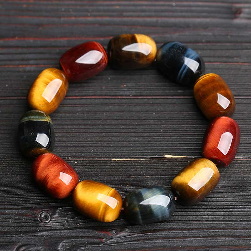 Karma Stone Natural Tiger Eye Healing Protection Bracelet