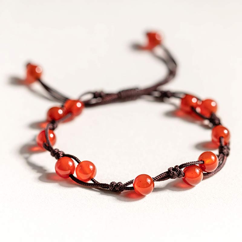 Karma Stone Red Agate Moss Agate Cinnabar Calm Bracelet