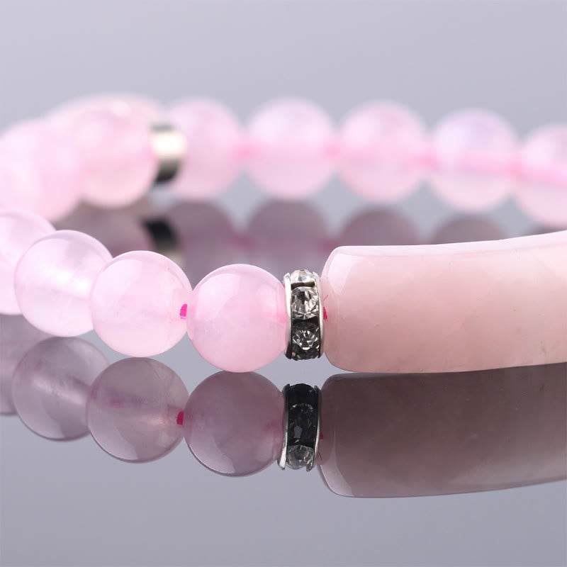 Karma Stone Natural Quartz Love Heart Healing Beads Bracelet