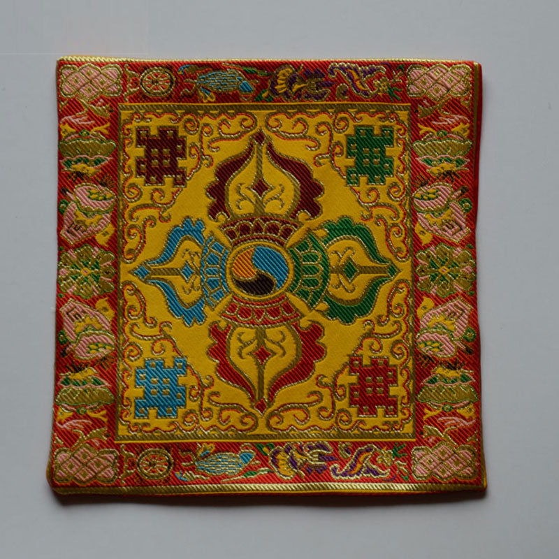 Karma Stone Prayer Altar Mat Healing Meditation Vajra Auspicious Symbols