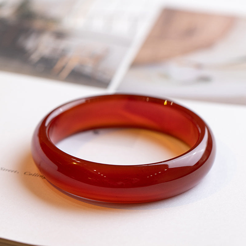 Karma Stone Natural Red Agate Confidence Bracelet Bangle