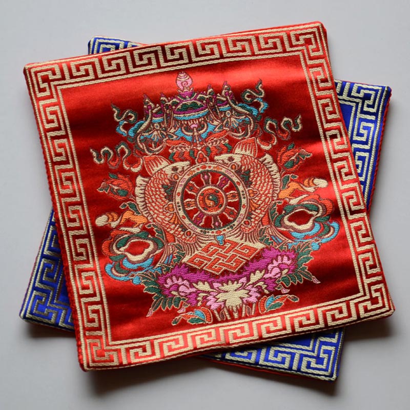 Karma Stone Prayer Altar Mat Healing Meditation Vajra Auspicious Symbols