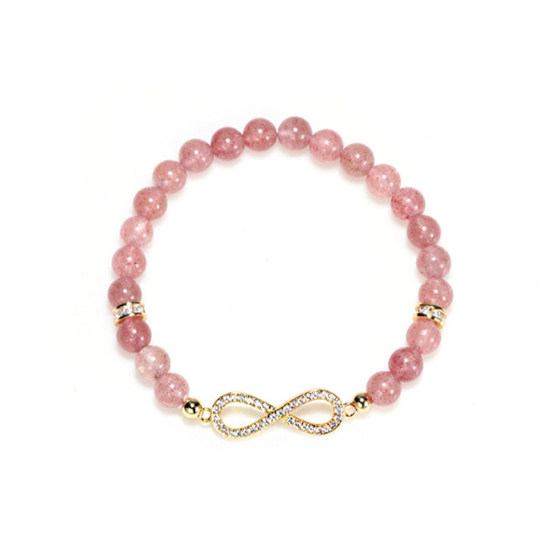 Karma Stone Natural Strawberry Quartz Positivity Healing Bracelet