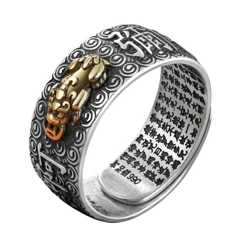 Karma Stone Chinese Zodiac Natal Buddha Wealth Luck Adjustable Ring