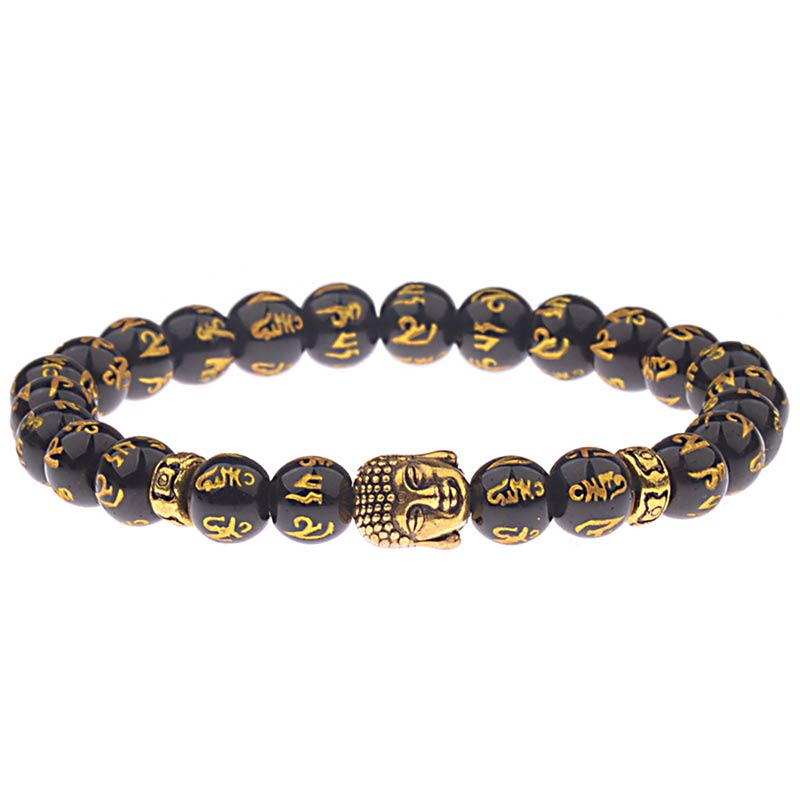 Karma Stone Tibetan Buddha Mantra Amulet Bracelet