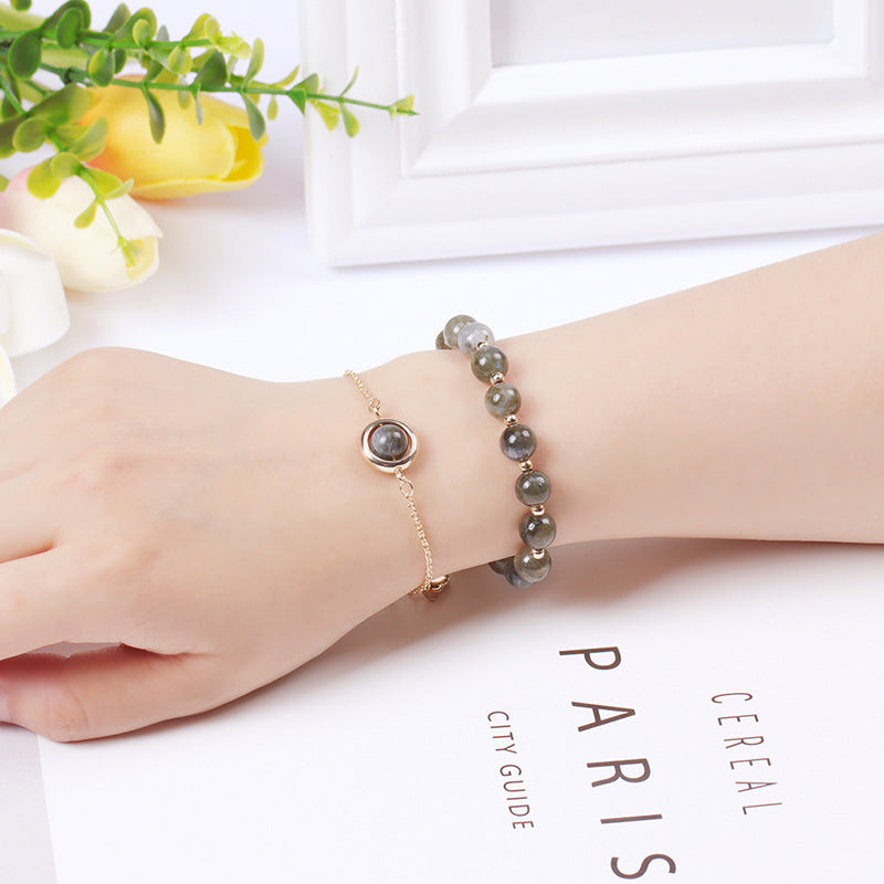 Karma Stone Sun Stone Strawberry Quartz Crystal Positive Bracelet