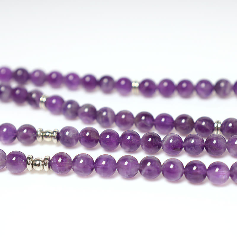 Karma Stone Natural Amethyst Purification Mala Bracelet