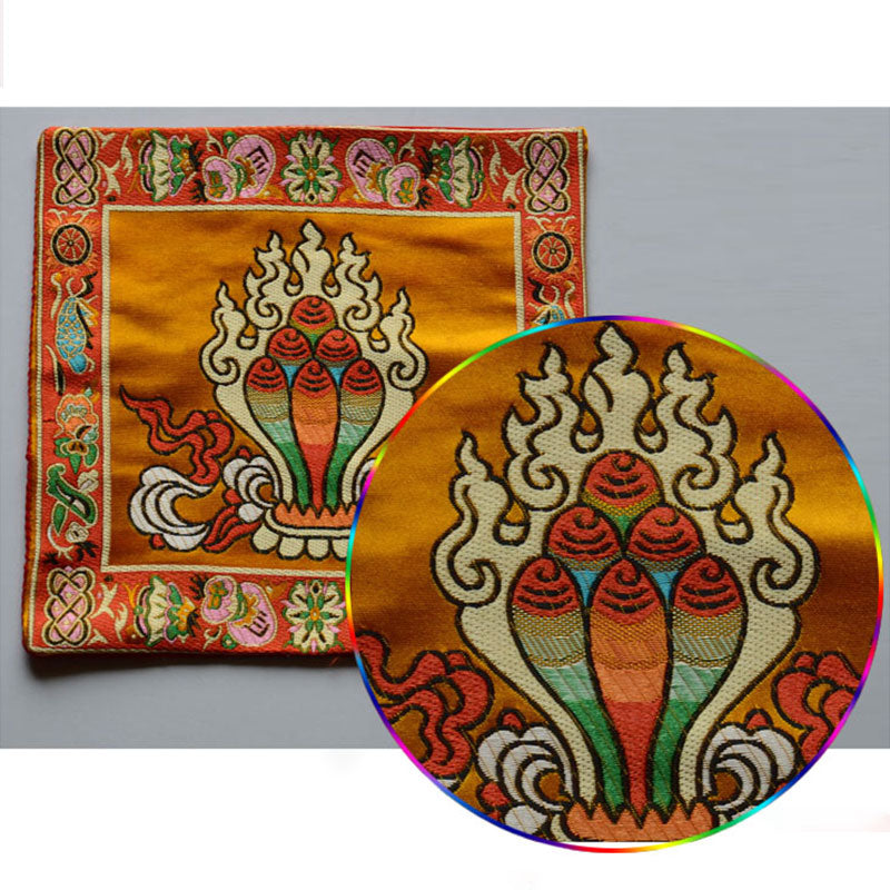 Karma Stone Prayer Altar Mat Healing Meditation Vajra Auspicious Symbols