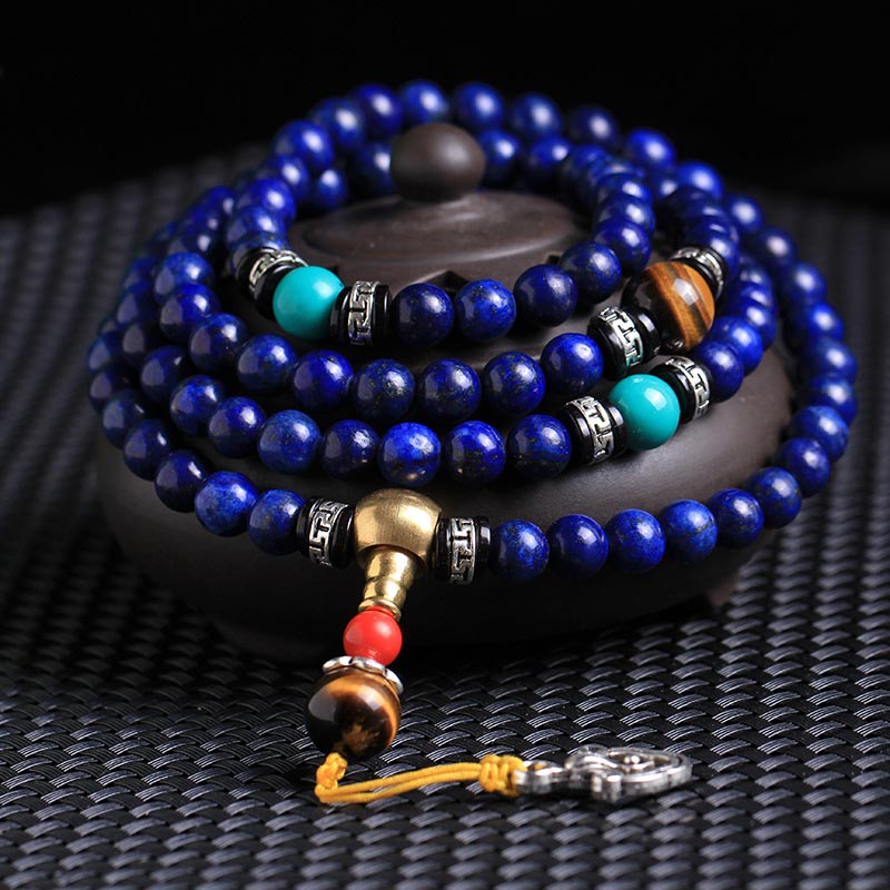 Karma Stone 108 Beads Lazurite Positive Bracelet Mala