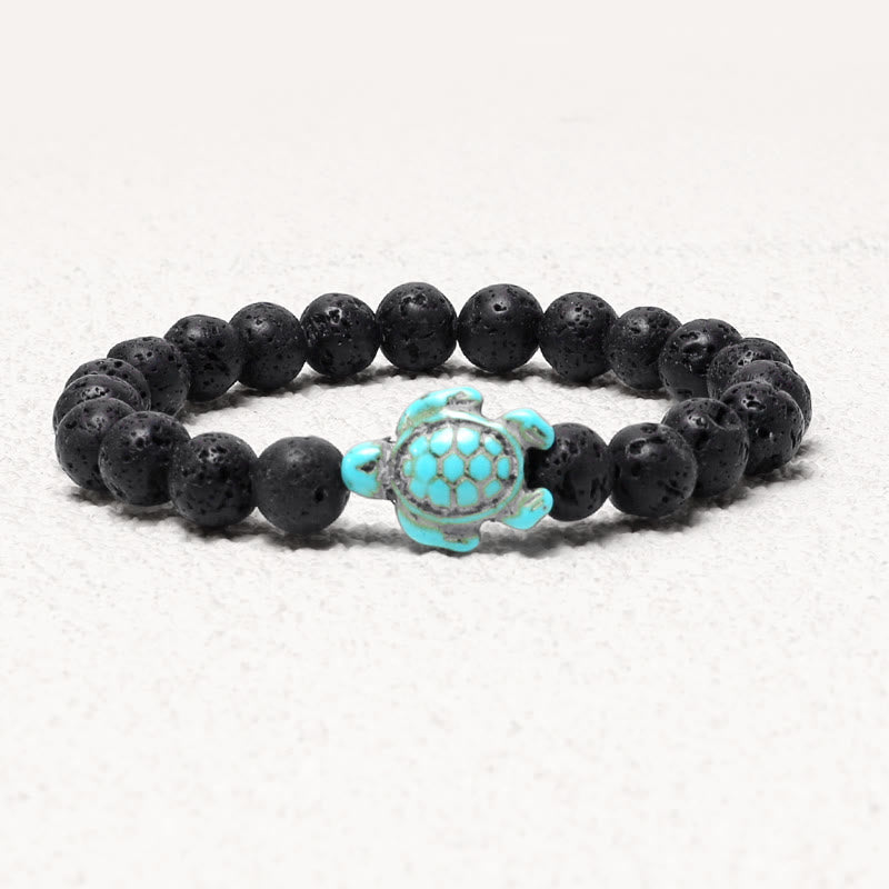 Karma Stone Natural Stone Sea Turtle Turquoise Blessing Bracelet