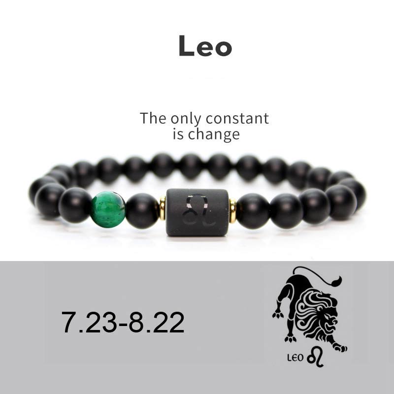 Karma Stone 12  Constellations of the Zodiac Black Onyx Adjustable Bracelet
