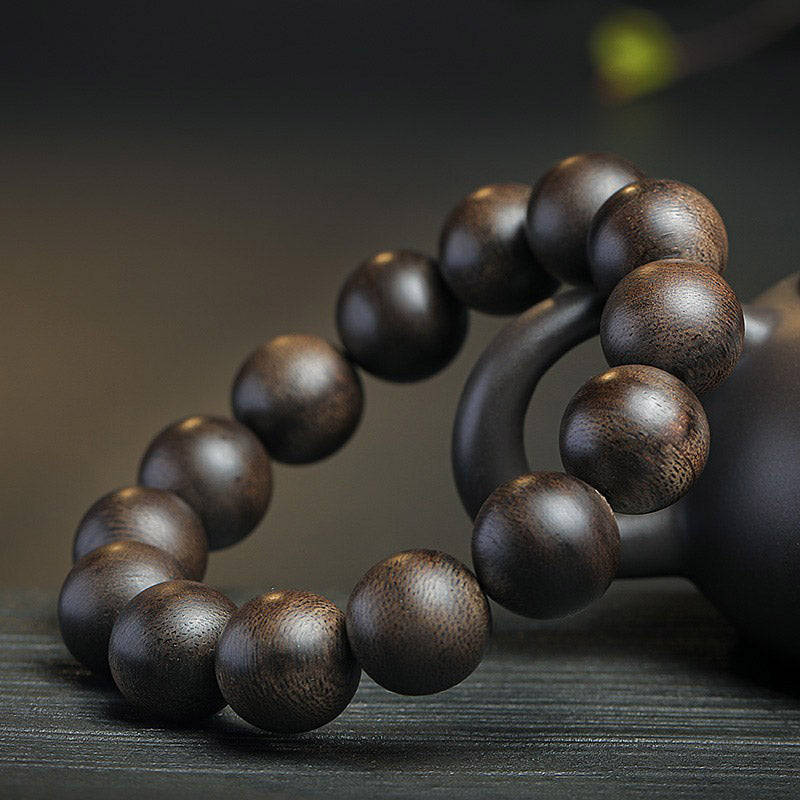 Karma Stone 108 Mala Beads Agarwood Peace Strength Calm Bracelet