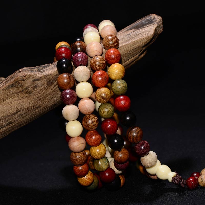 Karma Stone 108-Bead Rosewood Prayer Bracelet for Blessings and Prayers